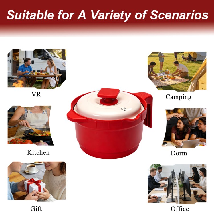 HeMaSe Microwave Grill Pot Handle Detail - Heat-Resistant Plastic Handles for Secure and Safe Grip After Microwave Heating