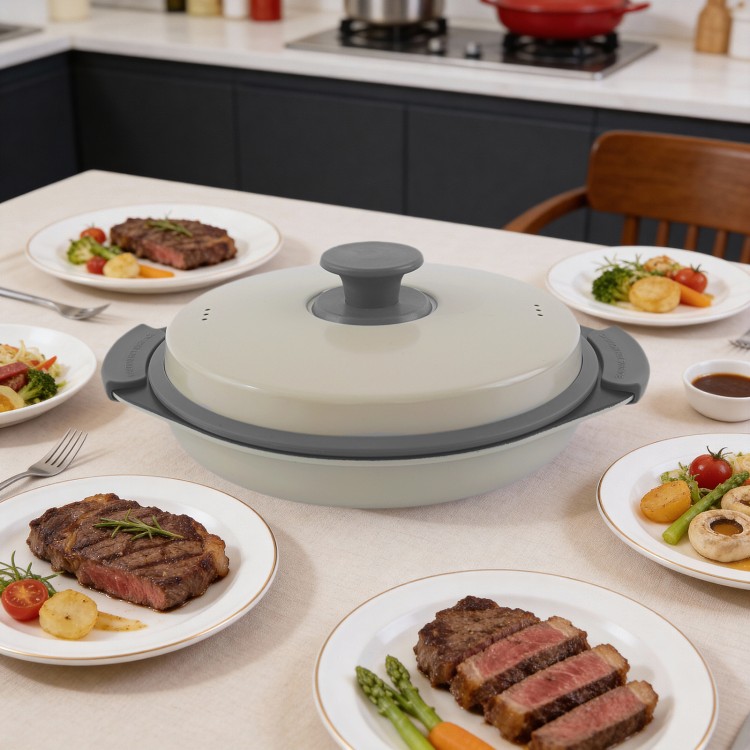 Mikrohullámú grill többedényes alacsony olajtartalmú főzéshez és ételkészítéshez