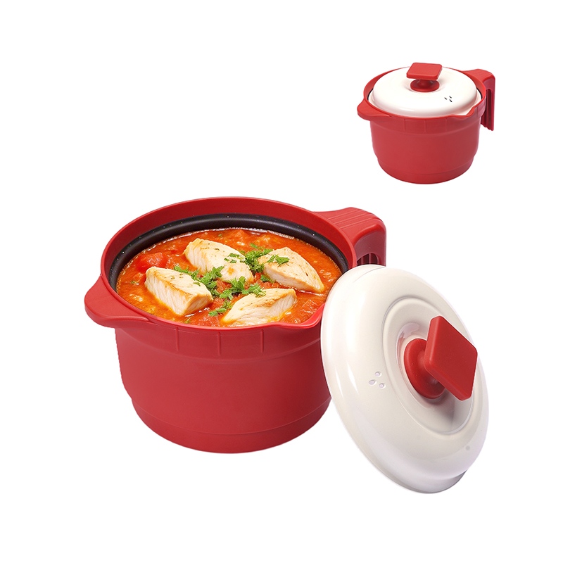 Kerek üvegfedéllel Mikrohullámú Grill Multi-Pot